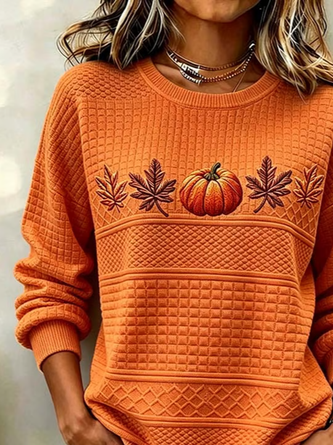 Casual Crew Neck Maple Leaf Sweatshirt Printing 5 Casual Crew Neck Maple Leaf Sweatshirt Printing - Image 5