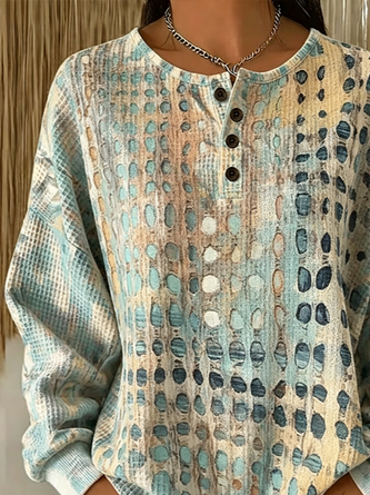 Casual Crew Neck Abstract Sweatshirt Printing - Image 5
