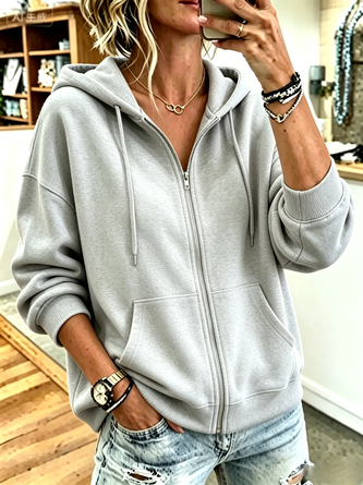 Casual Hoodie Plain Hoodie - Image 6