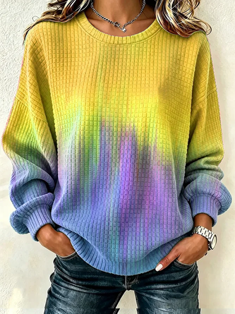 Casual Crew Neck Abstract Sweatshirt Printing - Image 6