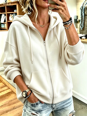 Casual Hoodie Plain Hoodie - Image 3