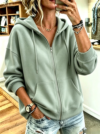 Casual Hoodie Plain Hoodie - Image 5