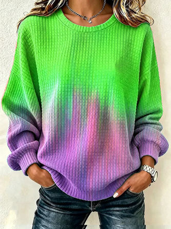 Casual Crew Neck Abstract Sweatshirt Printing - Image 7