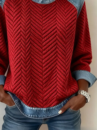Vintage Abstract Stripes Crew Neck Long Sleeve Sweatshirt - Image 10