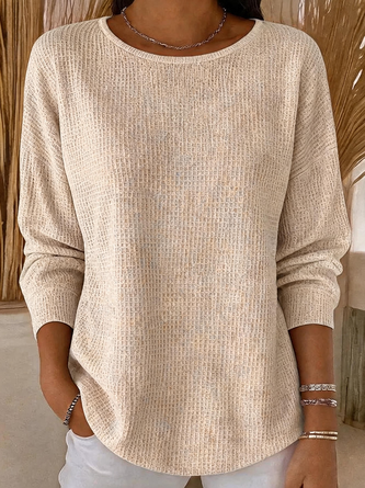 Casual Ombre Crew Neck Long Sleeve T-shirt - Image 3