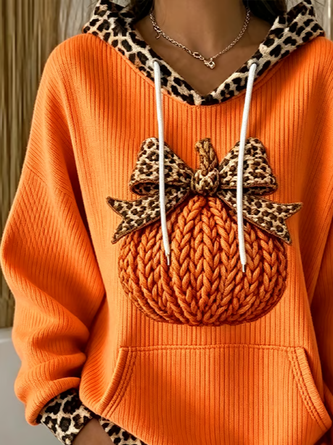Casual Leopard Hoodie Long Sleeve Hoodie - Image 2