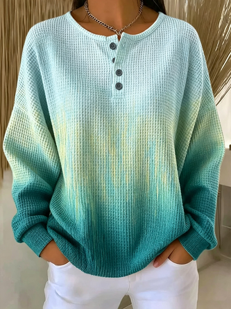 Casual Abstract Crew Neck Long Sleeve Sweatshirt