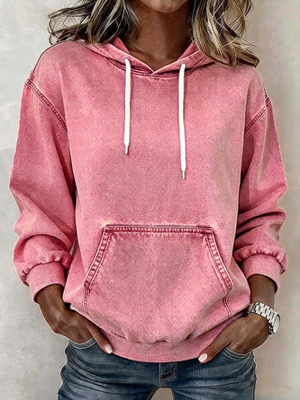 Vintage Plain Hoodie Long Sleeve Hoodie - Image 2