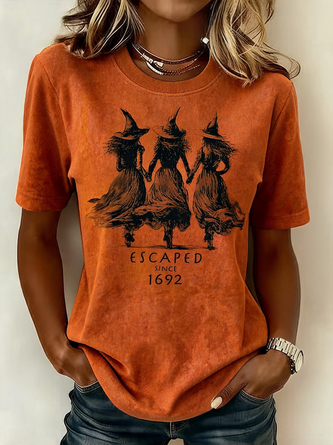 Vintage Halloween Crew Neck Short Sleeve T-shirt