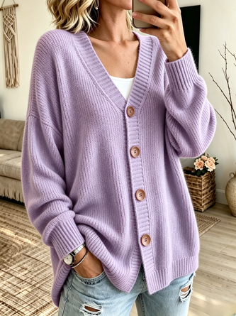 Women Plain Long Sleeve Comfy Casual Cardigan - Image 5
