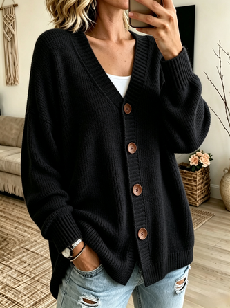 Women Plain Long Sleeve Comfy Casual Cardigan - Image 7