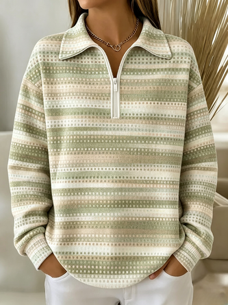 Casual Crew Neck Ombre Sweatshirt Printing - Image 4