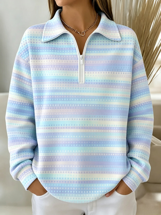 Casual Crew Neck Ombre Sweatshirt Printing - Image 5