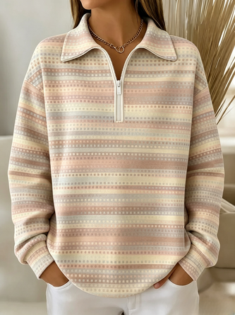 Casual Crew Neck Ombre Sweatshirt Printing - Image 3