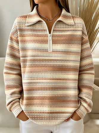 Casual Crew Neck Ombre Sweatshirt Printing - Image 2