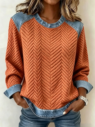 Vintage Abstract Stripes Crew Neck Long Sleeve Sweatshirt - Image 4