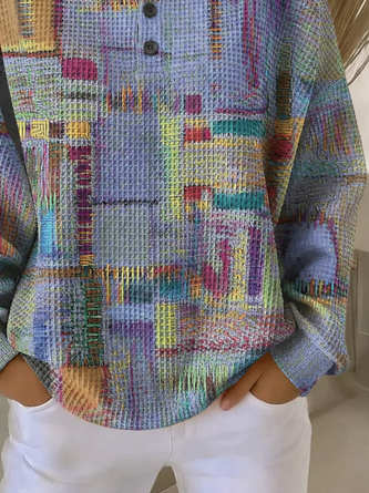 Casual Abstract Crew Neck Long Sleeve Sweatshirt - Image 3
