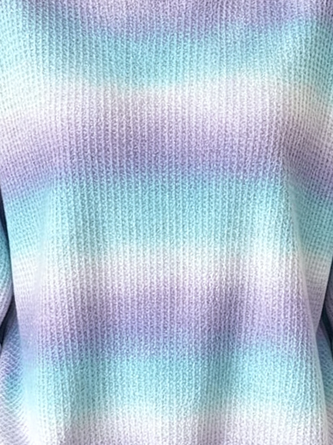Casual Striped Crew Neck Long Sleeve Sweatshirt - Image 3