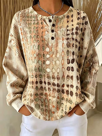 Casual Crew Neck Abstract Sweatshirt Printing - Image 2