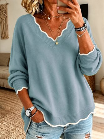 Regular Fit Simple Plain Knit Top - Image 3