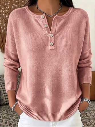 Vintage Plain Henley Collar Long Sleeve Sweatshirt 4 Vintage Plain Henley Collar Long Sleeve Sweatshirt - Image 4