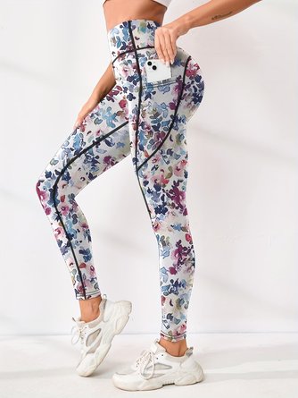 Women's High Waisted Leopard Print Yoga Pants with Pockets Tummy Control Colorful Animal Print Leggings - Image 2