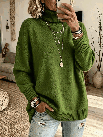 Women Plain Long Sleeve Comfy Casual Sweater - Image 2