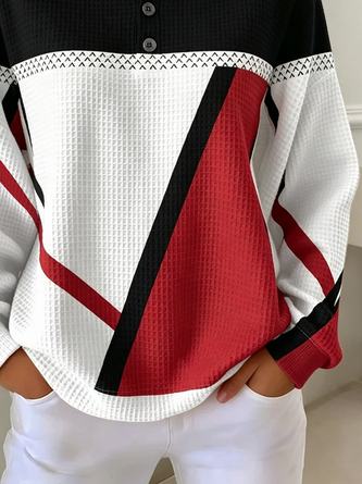 Casual Abstract Crew Neck Long Sleeve Sweatshirt - Image 3