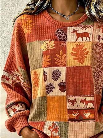 Casual Abstract Crew Neck Long Sleeve Sweatshirt 2 Casual Abstract Crew Neck Long Sleeve Sweatshirt - Image 2
