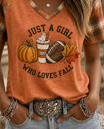 Vintage Plaid V Neck Short Sleeve T-shirt - Image 3