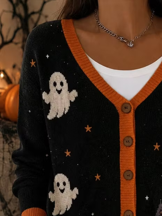 V Neck Regular Fit Simple Knit Top - Image 2