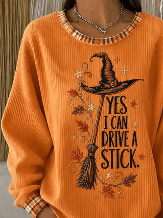 Casual Text Letters Crew Neck Long Sleeve Sweatshirt - Image 2