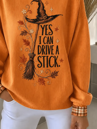 Casual Text Letters Crew Neck Long Sleeve Sweatshirt - Image 3