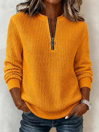 Casual Geometric Half Open Collar Long Sleeve Sweatshirt 6 Casual Geometric Half Open Collar Long Sleeve Sweatshirt - Image 6