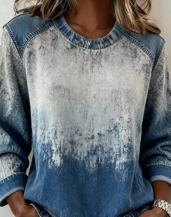 Casual Abstract Graphic Crew Neck Long Sleeve Sweatshirt - Image 2
