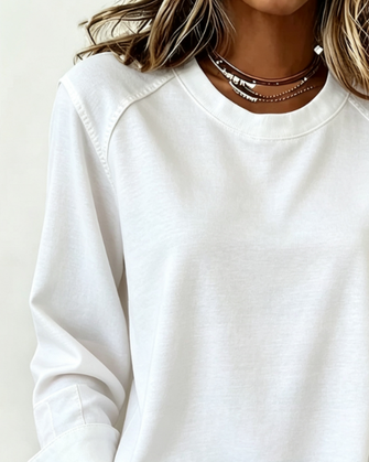 Casual Plain Crew Neck Long Sleeve Sweatshirt - Image 9