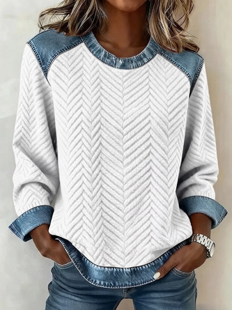 Vintage Abstract Stripes Crew Neck Long Sleeve Sweatshirt - Image 6