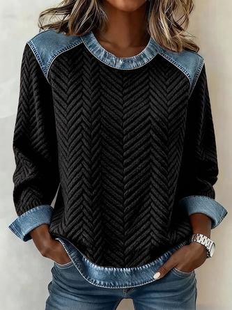 Vintage Abstract Stripes Crew Neck Long Sleeve Sweatshirt - Image 5