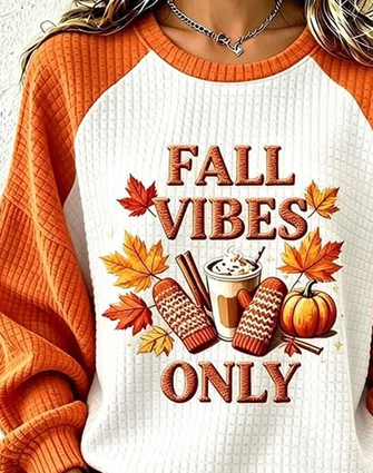 Casual Text Letters Crew Neck Long Sleeve Sweatshirt - Image 2