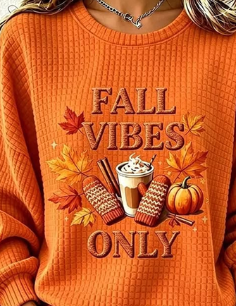 Casual Text Letters Crew Neck Long Sleeve Sweatshirt 2 Casual Text Letters Crew Neck Long Sleeve Sweatshirt - Image 2