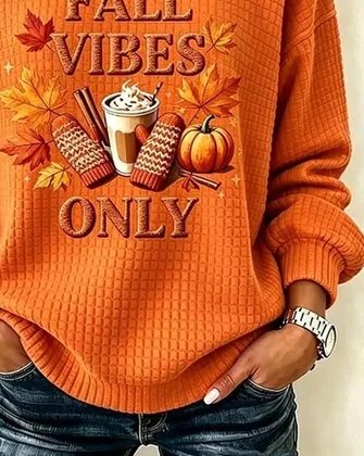 Casual Text Letters Crew Neck Long Sleeve Sweatshirt 3 Casual Text Letters Crew Neck Long Sleeve Sweatshirt - Image 3
