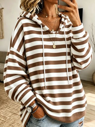 Casual Striped Hoodie Long Sleeve Hoodie - Image 6