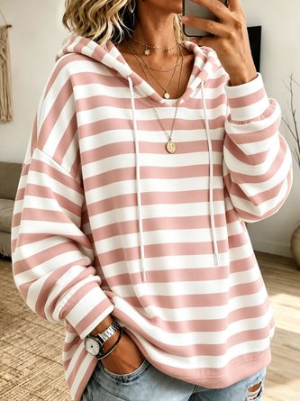 Casual Striped Hoodie Long Sleeve Hoodie - Image 7