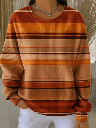 Casual Abstract Stripes Crew Neck Long Sleeve Sweatshirt 1 Casual Abstract Stripes Crew Neck Long Sleeve Sweatshirt