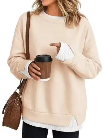 Casual Plain Crew Neck Long Sleeve Sweatshirt 3 Casual Plain Crew Neck Long Sleeve Sweatshirt - Image 3