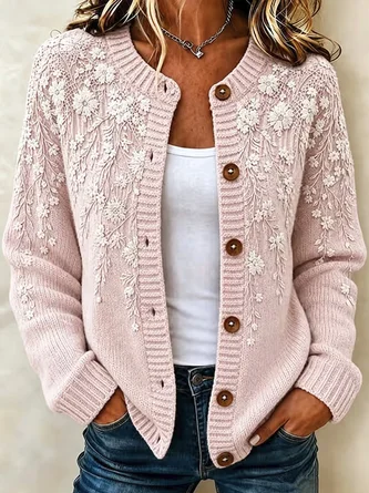 Women Floral Long Sleeve Comfy Casual Cardigan 1 Women Floral Long Sleeve Comfy Casual Cardigan