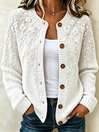 Women Floral Long Sleeve Comfy Casual Cardigan 3 Women Floral Long Sleeve Comfy Casual Cardigan - Image 3
