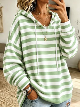 Casual Striped Hoodie Long Sleeve Hoodie - Image 2