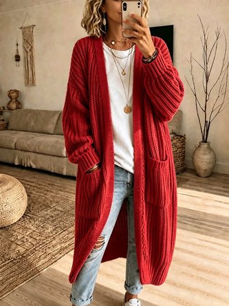 Women Plain Long Sleeve Comfy Casual Cardigan - Image 6