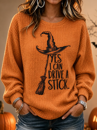 Casual Halloween Crew Neck Long Sleeve Sweatshirt